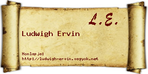 Ludwigh Ervin névjegykártya